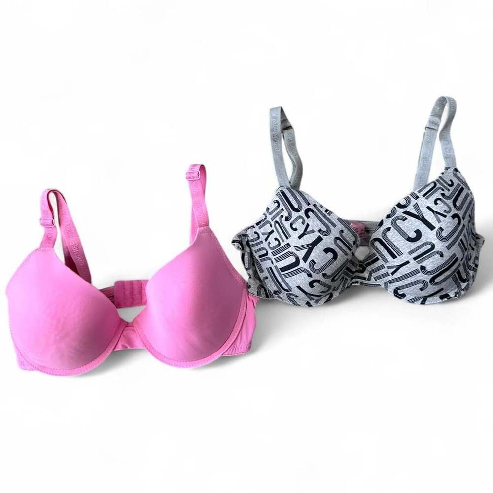 Y2K Juicy Couture Pink & Grey Bra Bundle – Size 34C